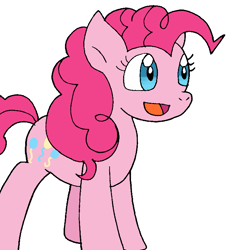 Size: 673x735 | Tagged: safe, artist:cmara, pinkie pie, earth pony, pony, g4, female, mare, open mouth, simple background, solo, white background