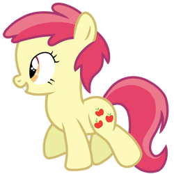 Size: 768x768 | Tagged: safe, artist:superiorwarrior, liberty belle, earth pony, pony, g4, magical mystery cure, season 3, applejack's cutie mark, cute, cutie mark, female, filly, grin, libertydorable, simple background, smiling, solo, transparent background, vector, walking