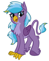 Size: 1317x1653 | Tagged: safe, artist:sjart117, oc, oc:guided winds, avian, hippogriffon, hybrid, 2021 community collab, derpibooru community collaboration, beak, claws, cute, female, happy, hooves, interspecies offspring, offspring, parent:gallus, parent:silverstream, parents:gallstream, permission given, simple background, transparent background