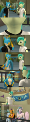 Size: 1920x7560 | Tagged: safe, artist:papadragon69, gallus, ocellus, sandbar, silverstream, smolder, changedling, changeling, dragon, griffon, anthro, g4, 3d, beard, behaving like a bird, chest fluff, clothes, comic, dragoness, ed edd n eddy, facial hair, female, griffons doing bird things, male, partial nudity, puberty, source filmmaker, take this ed and shove it, topless, undressing