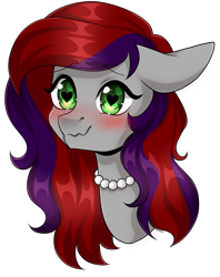 Size: 3745x4717 | Tagged: safe, artist:torihime, oc, oc only, oc:evening prose, pegasus, pony, blushing, female, freckles, heart eyes, jewelry, mare, necklace, pearl necklace, simple background, solo, transparent background, wingding eyes