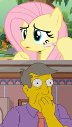 Size: 557x979 | Tagged: safe, edit, edited screencap, editor:haileykitty69, screencap, fluttershy, human, pegasus, g4, crossover, crossover shipping, fluttermour, i'm so sorry, joke, male, pregnancy test, pregnancy test meme, seymour skinner, shipping, the simpsons