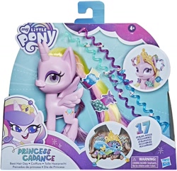 Size: 1500x1447 | Tagged: safe, princess cadance, alicorn, pony, g4, g4.5, my little pony: pony life, brushable, female, g4 to g4.5, looking at you, mare, merchandise, my little pony logo, open mouth, solo, toy