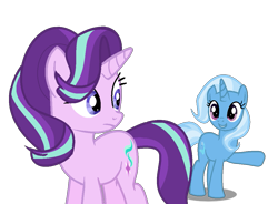 Size: 1117x821 | Tagged: safe, artist:stardustsentryyt105, starlight glimmer, trixie, g4, simple background, transparent background