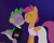 Size: 3750x3016 | Tagged: safe, artist:rainbowšpekgs, scootaloo, spike, dragon, pegasus, pony, g4, clothes, cute, dress, duo, female, high res, kissing, male, night, request, ship:scootaspike, shipping, standing, straight, suit
