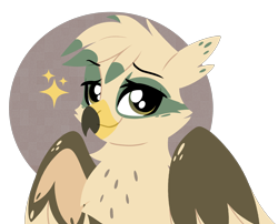 Size: 2474x2000 | Tagged: safe, artist:emberslament, oc, oc only, oc:dillinger, griffon, eared griffon, high res, lineless, looking at you, male, simple background, transparent background