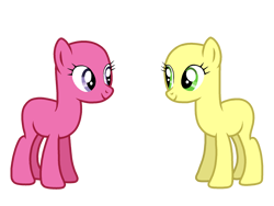 Size: 2048x1536 | Tagged: safe, artist:cinnamontoastedofcrunches, oc, oc only, earth pony, pony, g4, scare master, bald, base, duo, duo female, female, mare, simple background, transparent background