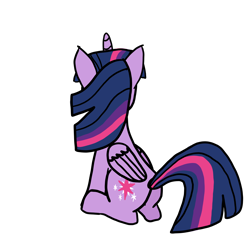 Size: 3840x3840 | Tagged: safe, artist:byteslice, twilight sparkle, alicorn, pony, g4, female, folded wings, high res, looking away, mare, simple background, sitting, solo, transparent background, twilight sparkle (alicorn), wings
