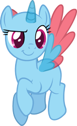 Size: 981x1608 | Tagged: safe, artist:pegasski, oc, oc only, alicorn, pony, g4, the ending of the end, alicorn oc, bald, base, bedroom eyes, eyelashes, female, flying, horn, mare, simple background, smiling, solo, transparent background, transparent horn, transparent wings, two toned wings, wings