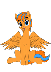 Size: 4677x6614 | Tagged: safe, artist:calena, derpibooru exclusive, oc, oc only, oc:cold front, pony, 2021 community collab, derpibooru community collaboration, cute, feathered wings, femboy, looking at you, male, simple background, solo, spread wings, transparent background, wings