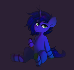 Size: 2780x2635 | Tagged: safe, artist:sugarstar, oc, oc only, pony, unicorn, rcf community, high res, horn, looking at you, male, simple background, sitting, solo, stallion