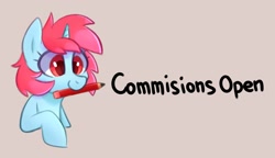 Size: 2179x1251 | Tagged: safe, artist:handgunboi, oc, oc only, pony, unicorn, advertisement, commission info, commission open