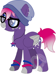 Size: 408x533 | Tagged: safe, artist:pure-blue-heart, oc, oc only, oc:pure heart, pegasus, pony, female, glasses, mare, simple background, solo, transparent background, two toned wings, wings