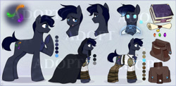 Size: 1280x625 | Tagged: safe, artist:tigra0118, oc, oc only, earth pony, pony, adoptable, auction, male, reference sheet, solo