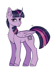 Size: 1367x1800 | Tagged: safe, artist:tanatos, mean twilight sparkle, alicorn, pony, g4, the mean 6, alternate cutie mark, full body, pentagram, simple background, solo, white background