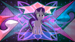 Size: 3840x2160 | Tagged: safe, artist:laszlvfx, starlight glimmer, pony, unicorn, g4, abstract background, high res, solo, standing, wallpaper, wallpaper edit