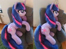 Size: 2608x1936 | Tagged: safe, artist:epicrainbowcrafts, twilight sparkle, pony, unicorn, g4, couch, irl, life size, photo, plushie, solo, unicorn twilight