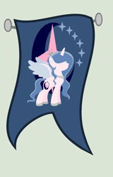 Size: 1936x3016 | Tagged: safe, artist:lominicinfinity, oc, oc only, oc:sparkdust knight, alicorn, pony, female, flag, mare, simple background, solo