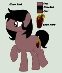 Size: 2261x2652 | Tagged: safe, artist:lominicinfinity, oc, oc only, oc:flame dusk, earth pony, pony, high res, male, reference sheet, simple background, solo, stallion