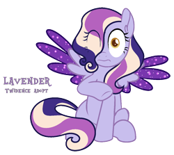 Size: 1132x1008 | Tagged: safe, artist:gallantserver, oc, oc only, oc:lavender, pegasus, pony, female, magical lesbian spawn, mare, offspring, parent:princess cadance, parent:twilight sparkle, parents:twidance, simple background, solo, transparent background, two toned wings, wings