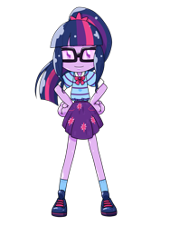 Size: 1668x2224 | Tagged: safe, artist:batipin, sci-twi, twilight sparkle, equestria girls, g4, female, hand on hip, looking at you, multiple variants, simple background, solo, sumashi gao, transparent background