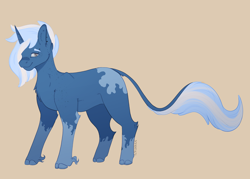 Size: 3500x2500 | Tagged: safe, artist:nyota71, oc, oc only, oc:comet, pony, unicorn, blank flank, cheek fluff, colored hooves, ear fluff, high res, leonine tail, male, simple background, solo, spots, stallion
