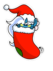 Size: 2048x2732 | Tagged: safe, artist:staramulet, oc, oc:fleurbelle, alicorn, pony, alicorn oc, bow, christmas, christmas stocking, clothes, female, hair bow, hat, high res, holiday, horn, mare, santa hat, simple background, transparent background, wings, yellow eyes