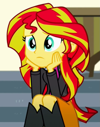 Size: 557x705 | Tagged: safe, screencap, sunset shimmer, equestria girls, g4, my little pony equestria girls: summertime shorts, pet project, cropped, solo