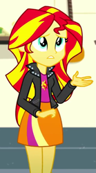 Size: 371x667 | Tagged: safe, screencap, sunset shimmer, equestria girls, g4, my little pony equestria girls: summertime shorts, pet project, cropped, solo