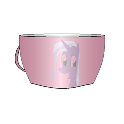 Size: 500x500 | Tagged: safe, artist:nate5700, trixie, pony, unicorn, g4, 1000 hours in gimp, 1000 hours in ms paint, bust, cup, digital art, portrait, reflection, simple background, solo, teacup, that pony sure does love teacups, white background