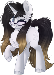 Size: 1635x2278 | Tagged: safe, artist:cinnamontee, oc, oc only, oc:elsie, pony, unicorn, female, mare, one eye closed, raised hoof, simple background, solo, transparent background, wink