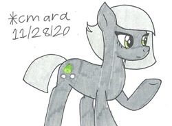 Size: 898x662 | Tagged: safe, artist:cmara, limestone pie, earth pony, pony, g4, female, mare, raised hoof, simple background, solo, traditional art, white background
