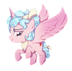 Size: 1024x1009 | Tagged: safe, artist:nnaly, cozy glow, alicorn, pony, g4, alicornified, cozycorn, female, filly, flying, race swap, simple background, solo, spread wings, transparent background, wings