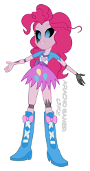 Size: 1060x2029 | Tagged: safe, artist:spidey-gamer-crack, pinkie pie, five nights at aj's, equestria girls, g4, clothes, nightmare fuel, simple background, skirt, solo, transparent background