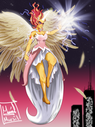 Size: 1500x2000 | Tagged: safe, artist:1995marsil, sunset shimmer, equestria girls, g4, daydream shimmer, flying, solo, wings