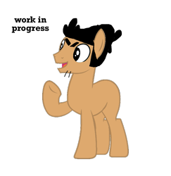 Size: 1233x1268 | Tagged: source needed, safe, artist:mario101, earth pony, pony, blank flank, bobby santiango, ponified, simple background, solo, the loud house, transparent background, wip