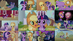 Size: 2094x1177 | Tagged: safe, edit, edited screencap, editor:quoterific, screencap, applejack, twilight sparkle, alicorn, pony, a rockhoof and a hard place, applebuck season, friendship is magic, g4, luna eclipsed, over a barrel, princess twilight sparkle (episode), scare master, school daze, secret of my excess, shadow play, the crystal empire, the cutie pox, the return of harmony, animal costume, apple cart, applelion, armor, athena sparkle, clothes, cosplay, costume, female, golden oaks library, lesbian, nightmare night costume, ship:twijack, shipping, star swirl the bearded costume, twilight sparkle (alicorn), twilight the bearded
