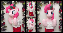 Size: 3285x1754 | Tagged: safe, artist:peruserofpieces, pinkie pie, earth pony, pony, g4, christmas, christmas stocking, cute, female, garland, holiday, holly, looking at you, mare, peruserofpieces is trying to murder us, smiling, smiling at you, solo