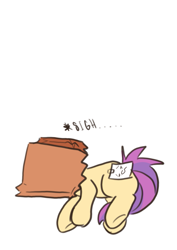 Size: 663x937 | Tagged: safe, artist:paperbagpony, oc, oc:paper bag, simple background, white background