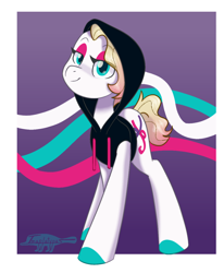 Size: 908x1100 | Tagged: safe, artist:imaplatypus, oc, oc only, oc:spin lacey, earth pony, pony, clothes, eyeshadow, hoodie, makeup