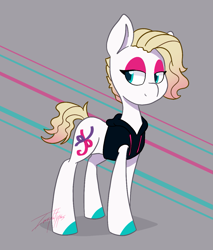 Size: 1019x1198 | Tagged: safe, artist:imaplatypus, oc, oc only, oc:spin lacey, earth pony, pony, bedroom eyes, clothes, eyeshadow, hoodie, makeup, solo
