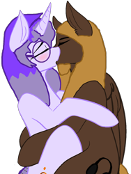 Size: 942x1256 | Tagged: safe, artist:mellow91, oc, oc:glass sight, oc:mellow rhythm, pegasus, pony, unicorn, beard, blushing, duo, embrace, facial hair, female, glasses, kissing, love, making out, male, mare, oc x oc, shipping, simple background, stallion, transparent background