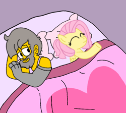 Size: 688x617 | Tagged: safe, artist:haileykitty69, fluttershy, human, pegasus, g4, beard, crossover, crossover shipping, facial hair, fluttermour, future, male, seymour skinner, shipping, the simpsons