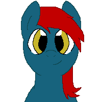 Size: 200x200 | Tagged: safe, artist:amgiwolf, oc, oc only, oc:thunder blur, earth pony, pony, animated, blinking, bust, earth pony oc, gif, pixel art, simple background, smiling, solo, transparent background