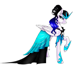 Size: 1312x1200 | Tagged: safe, artist:minelvi, oc, oc only, pegasus, pony, clothes, dress, eyelashes, makeup, pegasus oc, raised hoof, simple background, smiling, solo, transparent background, wings