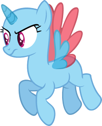 Size: 993x1231 | Tagged: safe, artist:pegasski, oc, oc only, alicorn, pony, father knows beast, g4, alicorn oc, bald, base, eyelashes, female, flying, frown, horn, mare, simple background, solo, transparent background, transparent horn, transparent wings, two toned wings, wings