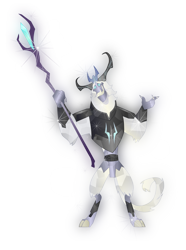 Size: 6060x8126 | Tagged: safe, artist:php178, derpibooru exclusive, storm king, yeti, g4, my little pony: the movie, absurd resolution, crystalline, crystallized, gradients, looking up, movie show style, show accurate, showified, simple background, smiling, solo, staff, staff of sacanas, storm king's emblem, transparent background