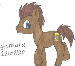 Size: 909x800 | Tagged: safe, artist:cmara, doctor whooves, time turner, earth pony, pony, g4, male, raised hoof, raised leg, simple background, solo, stallion, traditional art, white background