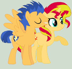 Size: 492x472 | Tagged: safe, artist:jadeharmony, flash sentry, sunset shimmer, pony, unicorn, g4, female, male, ship:flashimmer, shipping, straight