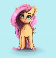 Size: 2467x2573 | Tagged: safe, artist:miokomata, fluttershy, pegasus, pony, g4, cute, freckles, head tilt, high res, looking at you, shyabetes, solo